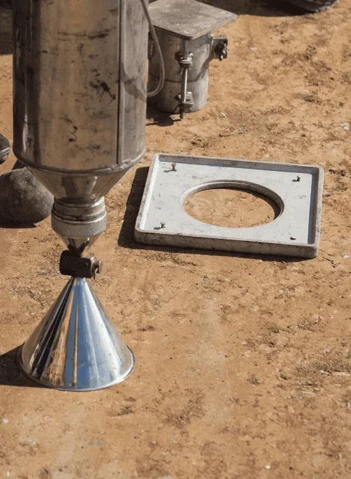 Essai de densité sur site par cône de sable à Quimper : contrôle de compactage fiable